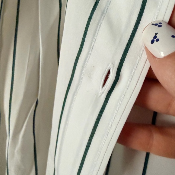 AYR Oversized White and Blue Button-Up Shirt navy pinstripe, XL - Picture 5 of 14